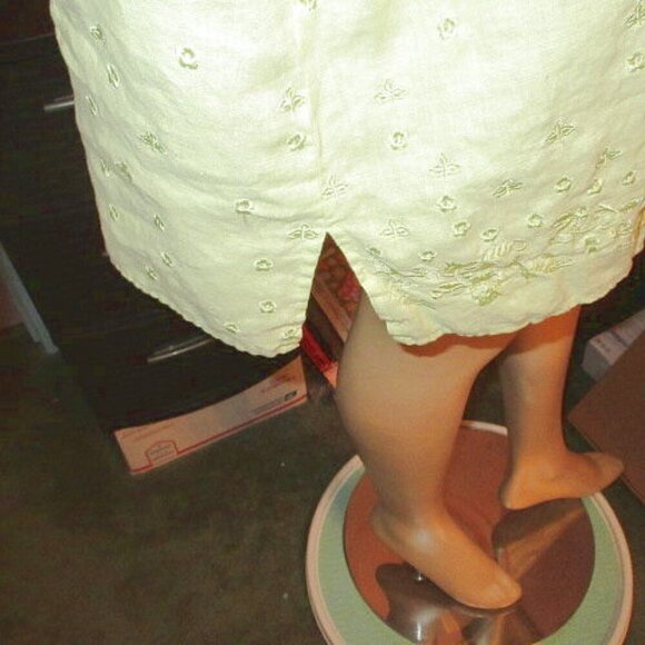 Vtg Paraphrase Linen Blouse Top Size 3X Eyelet Button Up Tunic Shirt Lagenlook - Picture 8 of 12